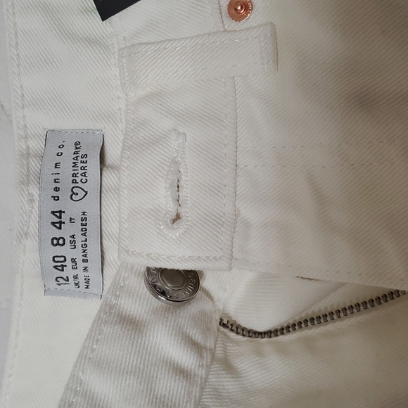 PRIMARK CARES Super High Waist denim short 8 White NWT - Picture 3 of 7